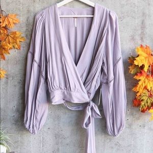 Free People Lavender Wrap Top